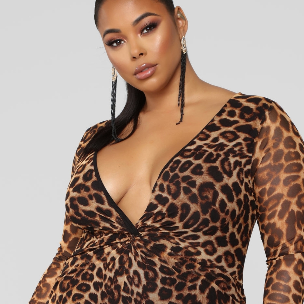 Fashion nova Leopard sheer Dress - Picture 5 of 8